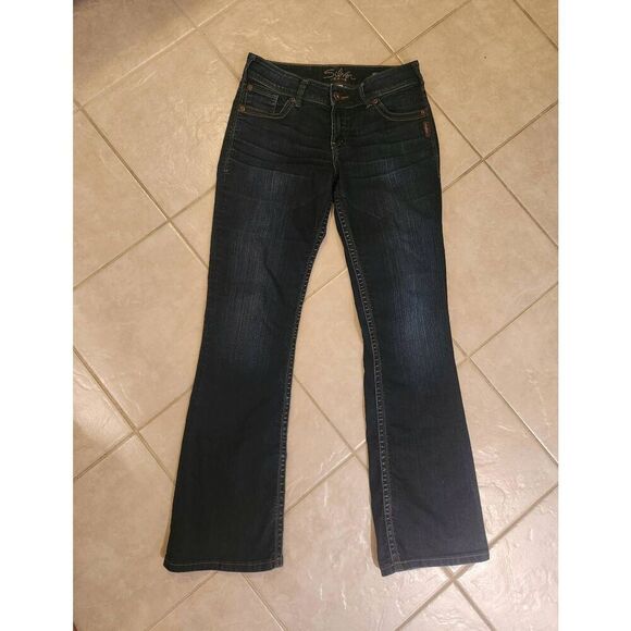 Silver Suki Jeans bootcut Low-Rise Y2k womens size 29x32 embroidered dark wash - Picture 1 of 11